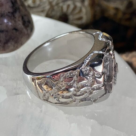 Men's Stainless Steel Masonic  Nugget Ring Sizes 9,10,11 - Picture 6 of 6